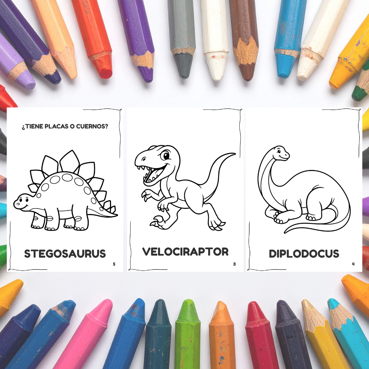 Colorea Dinosaurios 🦕 PDF Imprimible