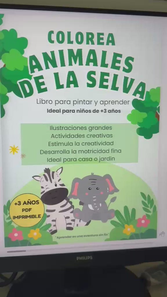 3 Libros para Colorear PDF Imprimible 🎨    Dinosaurios, Selva y Mar